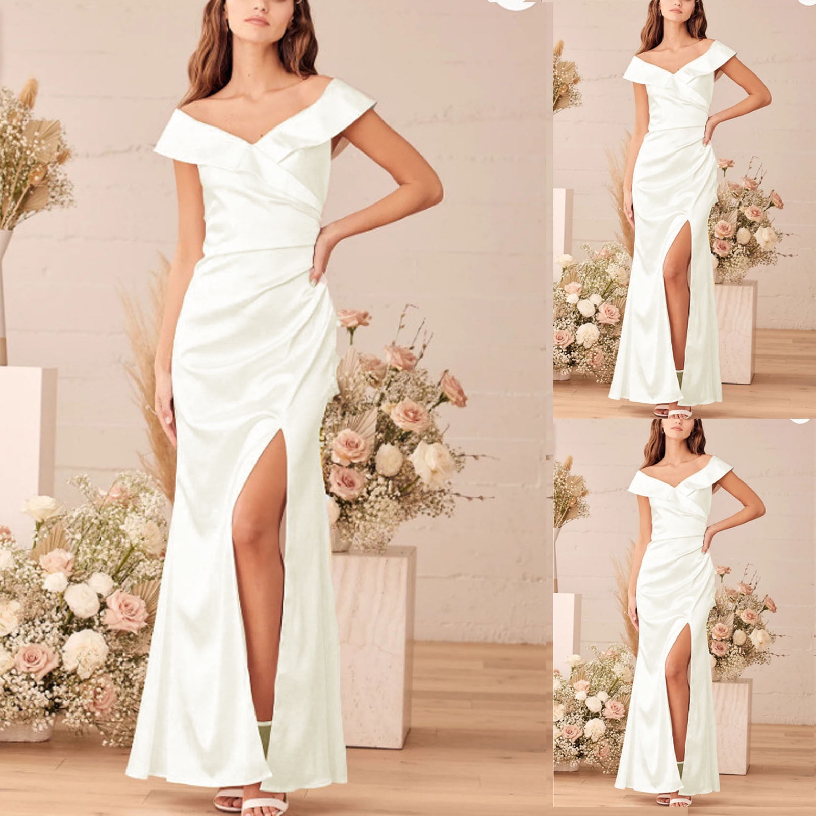 Éléphant V Cou Slim Solide Couleur Mid Longue Robe Cote dIvoire Ubuy