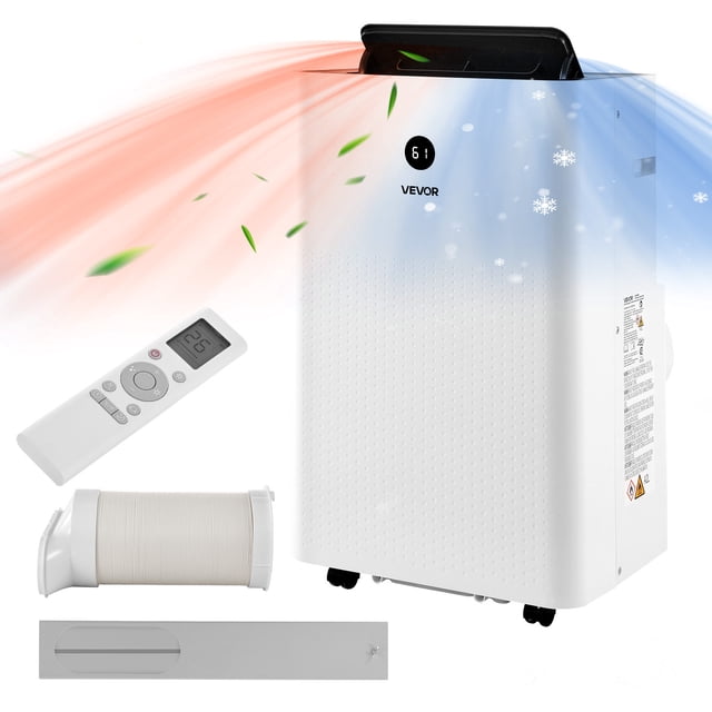VEVOR Portable Air Conditioner and Heater Combo, 14000 BTU (9800 BTU SACC) 5-in-1 Standing Cooling Ac Unit, LED Touch Panel & Remote Control, 24h Timer
