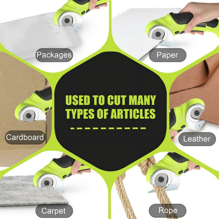 Cordless Electric Scissors, SnapFresh 4V Electric Mini Cutter, Carpet and  Cardboard Cutter with a Replacement Blade, Rotary Cutter for Fabric and  Cloth 