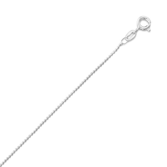 925 Sterling Silver 1mm Bead Chain Necklace Spring-Ring Closure 14 Inch Chain Necklace