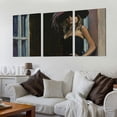 thumbnail image 2 of Fashion Women Canvas Oil Painting Painting Girl Wearing Hat Wall Decoration Canvas Painting Wall for Bedroom Living Room Decor, 2 of 4