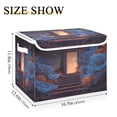 thumbnail image 3 of Storage Box With Lid 16.5x12.6x11.8In Lidded Home Storage Bins Foldable Stacked Household Storage Box Wooden Door Dream World Open, 3 of 7