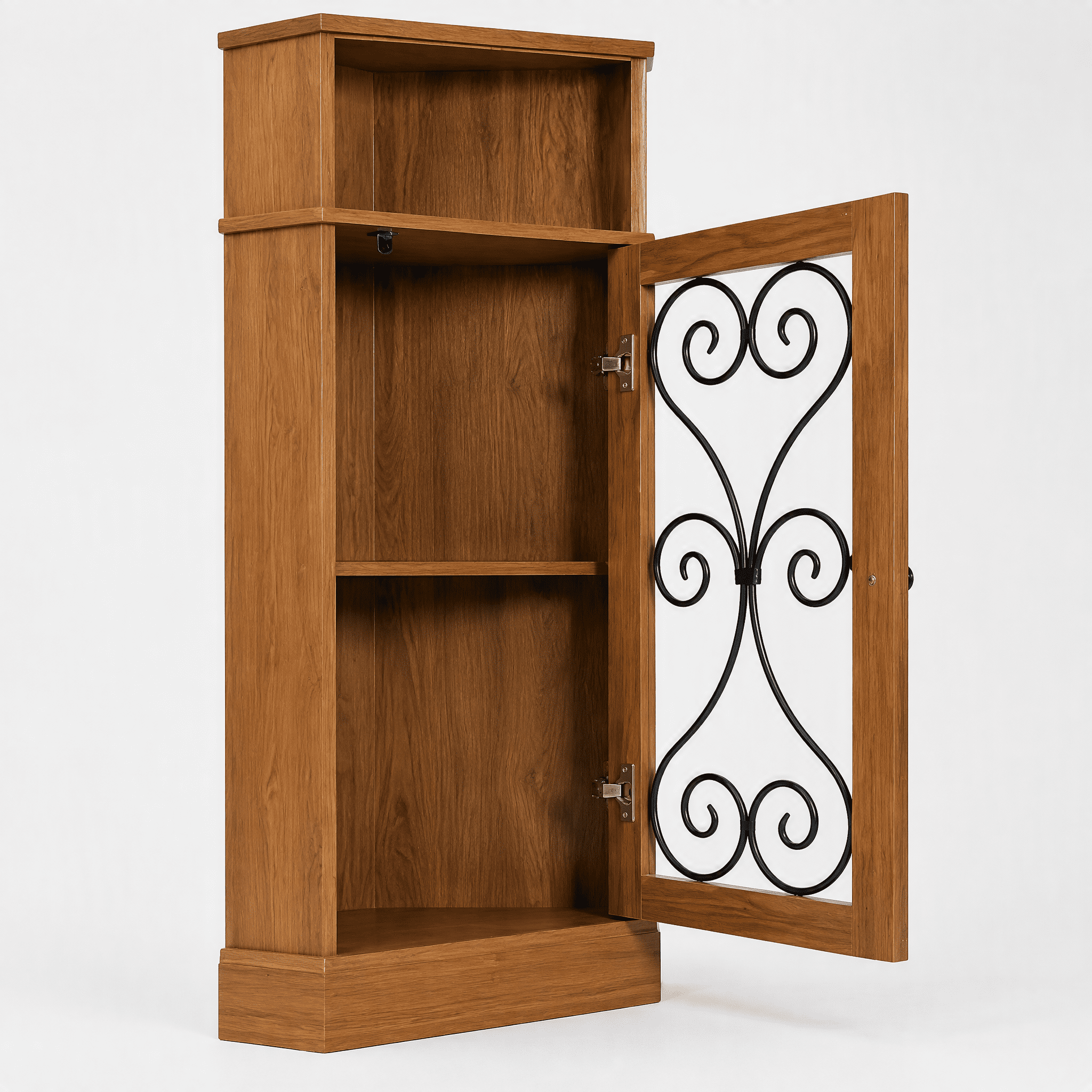 Corner Liquor Cabinet 3-Tier Display Storage with Door for Living Room Dining Room Bar