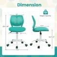 thumbnail image 3 of Gymax Chaise de Bureau pour Enfants Ergonomique Pivotante Enfants en Maille Étude Hauteur Réglable Turquoise, 3 of 9