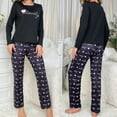 thumbnail image 4 of YIGSECU Women's Pajamas 2 Pieces Lounge Set Loungewear Long Sleeve Top with Long Pant, 4 of 16