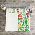 thumbnail image 3 of Ambesonne Letter J Quilted Bedspread Set 3 Pcs, Initials Tropic Flower, Queen Size, Multicolor, 3 of 3