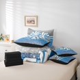 thumbnail image 6 of jejeloiu Gymnastic Sports 7-Piece Twin Bedding Sets,Chic Glitter Print Bedding Comforter Set,Blue White Sheet Sets For Girls Kids,Ultra Soft Home Decor Reversible, 6 of 8