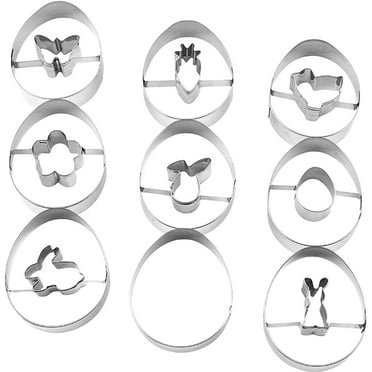 9 Pcs Baking Supplies Easter Cookie Mold Egg Cutters Stainless Steel Tool Chocolate Pastry