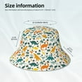 thumbnail image 2 of Kll Dinosaurs and Tropical Leaves Bucket Hat for Women Men Packable Travel Beach Sun Hat Outdoor Rave Accessories Reflective Fisherman Cap, 2 of 6