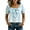 Sky Blue, variant on Women's Square Neck Bow Blouse - Puff Sleeve Casual Top with Tie Front Detail, Lightweight Summer Shirt for Date & Daily Wear Light Green L