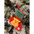 thumbnail image 5 of Christmas Joy, Set of 4, 3D Christmas Theme Stockings Gift & Candy Bag & Tableware Holder Ornament Animated Santa Reindeer Snowman Dog, Tinsel, Set of 4, 5 of 11