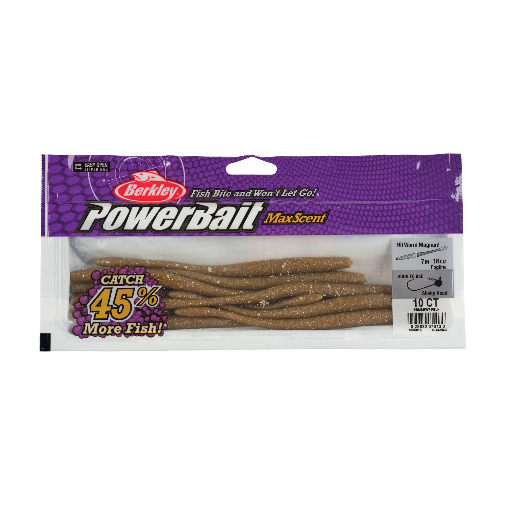 Berkley PowerBait MaxScent Fishing Lure, 7 in, Fogline (10-count)