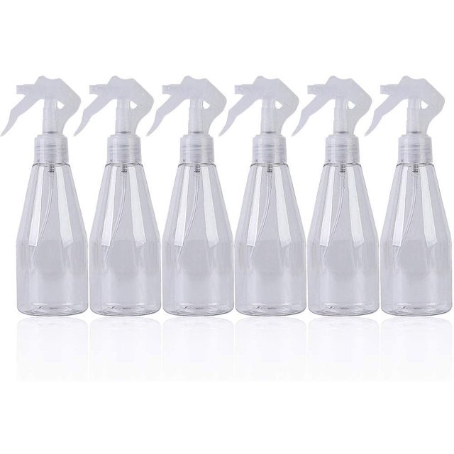 Botella vacía con pulverizador de 200ML (6 uds.), botella pulverizadora de plástico transparente para plantas y flores de peluquería, pulverizador de agua ER