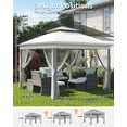thumbnail image 2 of Pop Up Canopy Gazebo Tent 11x11ft Dark Gray + Light Gray - Outdoor with Mosquito Netting & UV/Water-Resistant Canopy, Easy Setup Steel Frame, Includes Mesh Screen, Ropes, Stakes, Sandbags & Wheeled B, 2 of 7