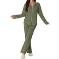 thumbnail image 5 of MINTREUS Women's Soft Cloud Fleece Pajama Sets Long Sleeve Button Down Pjs Ultra-Plush Brushed Microfleece Sleepwear Lounge Sets with Pockets, 5 of 9