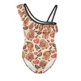 thumbnail image 4 of Uorisanigo One Piece Bathing Suits for Girls Size 7-8 Quick Dry Tankini Swimsuit with Ruffled Sleeve Straps Capybara Watermelon Swimwear, 4 of 7