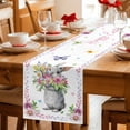 thumbnail image 5 of Happy Easter Rabbit Table Runner 72 Inches, Cute Bunny Spring Flowers Butterfly Bed Runner Dresser Scarves Tabletop for Indoor Outdoor Parties/Ceremony/Banquet, 14" x 72", 5 of 8
