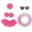 Pink, variant on Summer Bikini Outfit for Large Yard Goose Statue – Includes Bikini Top & Skirt, Sun Hat, Heart Sunglasses, Inflatable Swim Ring