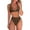 Coffee, variant on Womens High Waisted Thong Bikini Sets Sexy Brazilian Triangle Top Deep V Neck Two Piece Swimsuit Bathing Suits