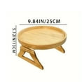 thumbnail image 7 of Sofa Tray Table Sofa Armrest Clip-On Tray Natural Wooden Sofa Tray Practical TV Snack Tray for Remote Control Coffee Snacks, 7 of 7