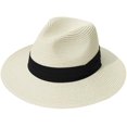 thumbnail image 1 of Harhinhe Sombrero de paja panamá de ala ancha para mujer, sombrero enrollable con hebilla para cinturón, sombrero de playa para sol UPF50+$Sombreros de sol para mujer, verano de ala ancha UV UPF 50+, 1 of 6