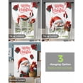 thumbnail image 4 of Christmas Tie Up Curtains for Window, Xmas Gnomes Red Botanical Red Green Thermal Insulted Balloon Shade Adjustable Rod Pocket Curtains Valance Panels for Kitchen Bathroom Café 42 x 54, 4 of 7