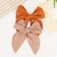 thumbnail image 2 of QJUHUNG 15pcs Simple Solid Color Bow Hairpins Set Boho Sweet Fabric Large Bowknot Duckbill Clips Handmade Hair Accessories, 2 of 6