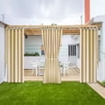 thumbnail image 2 of Pro Space 8 Panels Outdoor Curtains Tab Top (4"Long) Window Curtain Beige (50" x 84"), 2 of 7