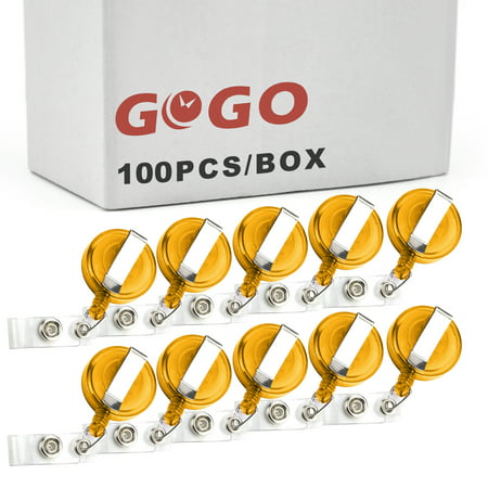GOGO 100PCS Translucent ID Card Badge Holder Reels Bulk Best Office (Best Gogo Bars In Pattaya)