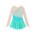 thumbnail image 5 of renvena Kids Girls Shiny Rhinestones Mesh Splice Figure Ice Skating Dress 6-16 Mint Green 14, 5 of 7