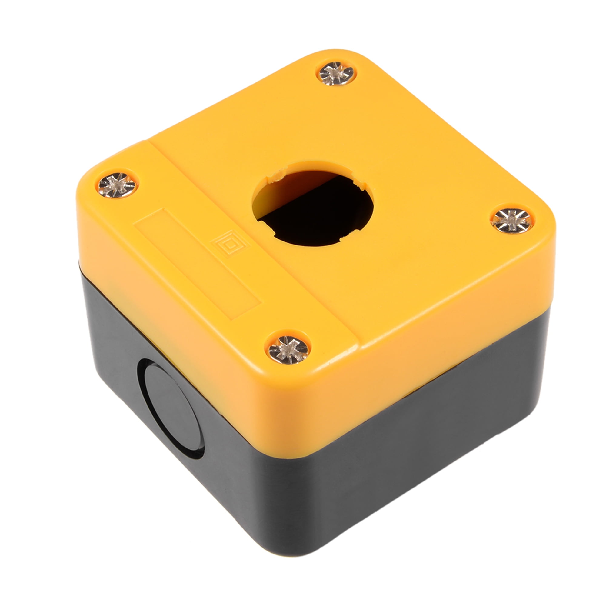 Push button switch control station box 22mm 1 hole yellow and black