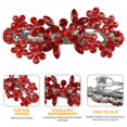 thumbnail image 2 of Crystal Hair Barrettes, Rhinestone Flower Leaf Shape Hairpins Hair Clips, Sparkly Austrian Hairgrip Hair Headwear Accessories for Women Girls (White), 2 of 4