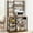 Black + Retro Color, variant on Bakers Rack with Power Outlet, Industrial Microwave Stand with 2 Wire Drawer, Large Coffee Bar Station, 7-Tier Kitchen Bakers Rack with Storage for Kitchen Spice, Pots Organizer, Rustic Brown