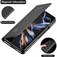 thumbnail image 3 of Compatible Mirror Case for Samsung Galaxy Z Fold 5 Case with Stand Black,Clear View Makeup Flip Electroplating Full Protective Leather Cover Shockproof Case for Samsung Galaxy Fold 5 Case 2023, 3 of 14