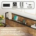 thumbnail image 5 of Merluxy Full Size Lift Up Storage Bed, Headboard & Charging Station, Rustic Brown, 5 of 8