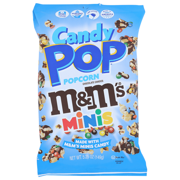 Snack Pop M&M's Minis Candy Pop PopCorn, 5.25oz (Pack of 12)