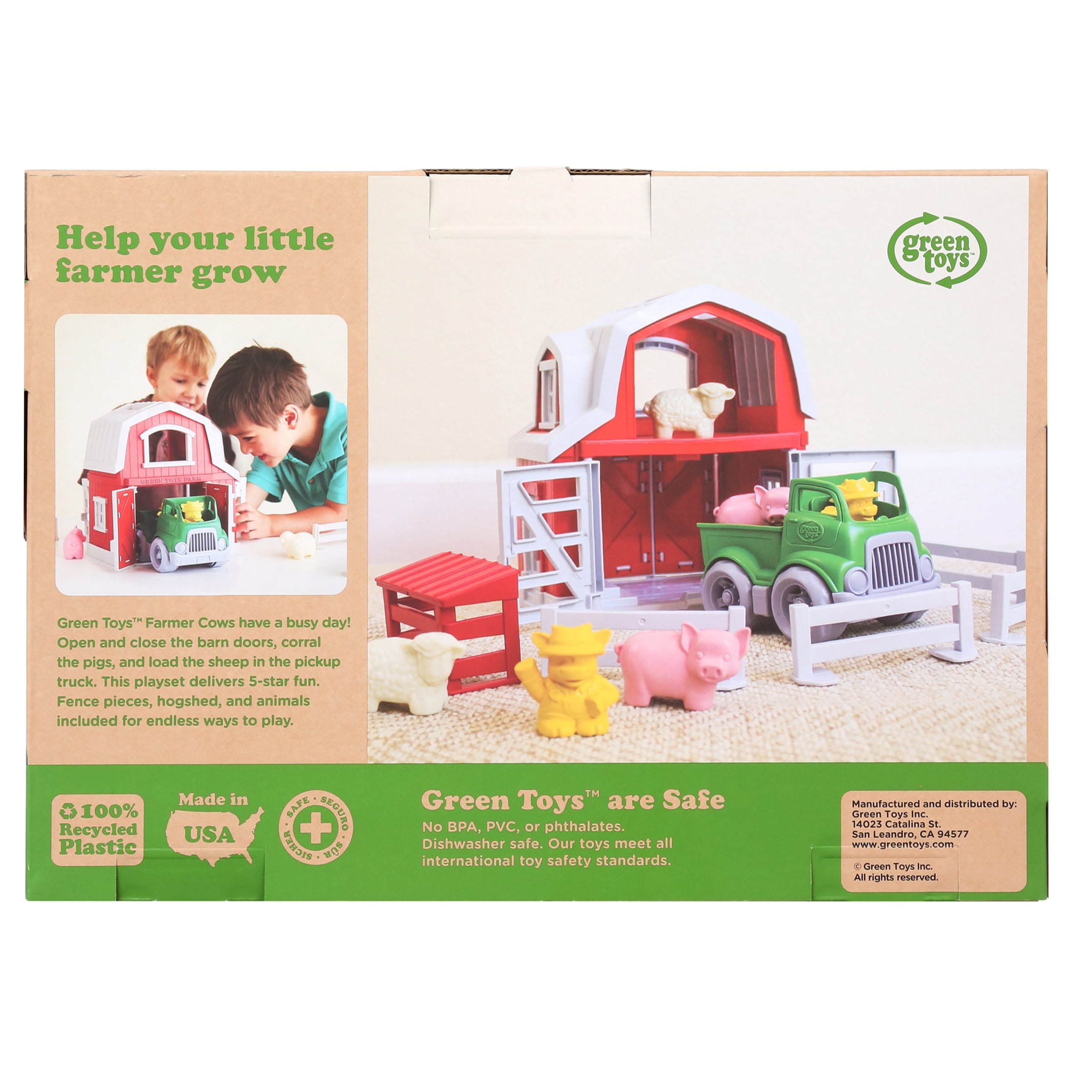 Green Toys Farm Playset, 100% Recycled Plastic, for Unisex Child Ages 2+