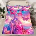 thumbnail image 2 of Homewish 3D Butterfly Queen Sheet Set (4-Piece) Princess Castle Pink Blue Decor For Girls, 2 of 7
