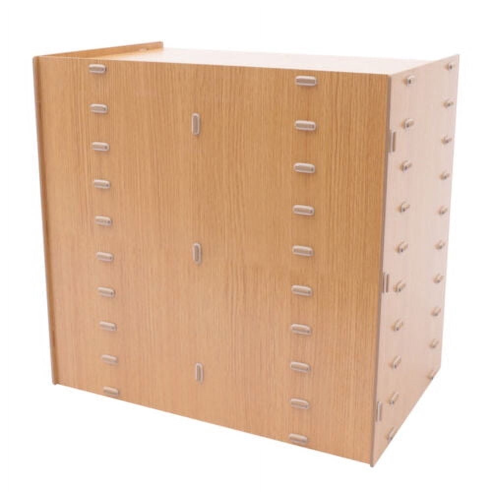 18 Grids File Rack Organizer Golden Wood Folder Holder Floor / Desk Mounted
