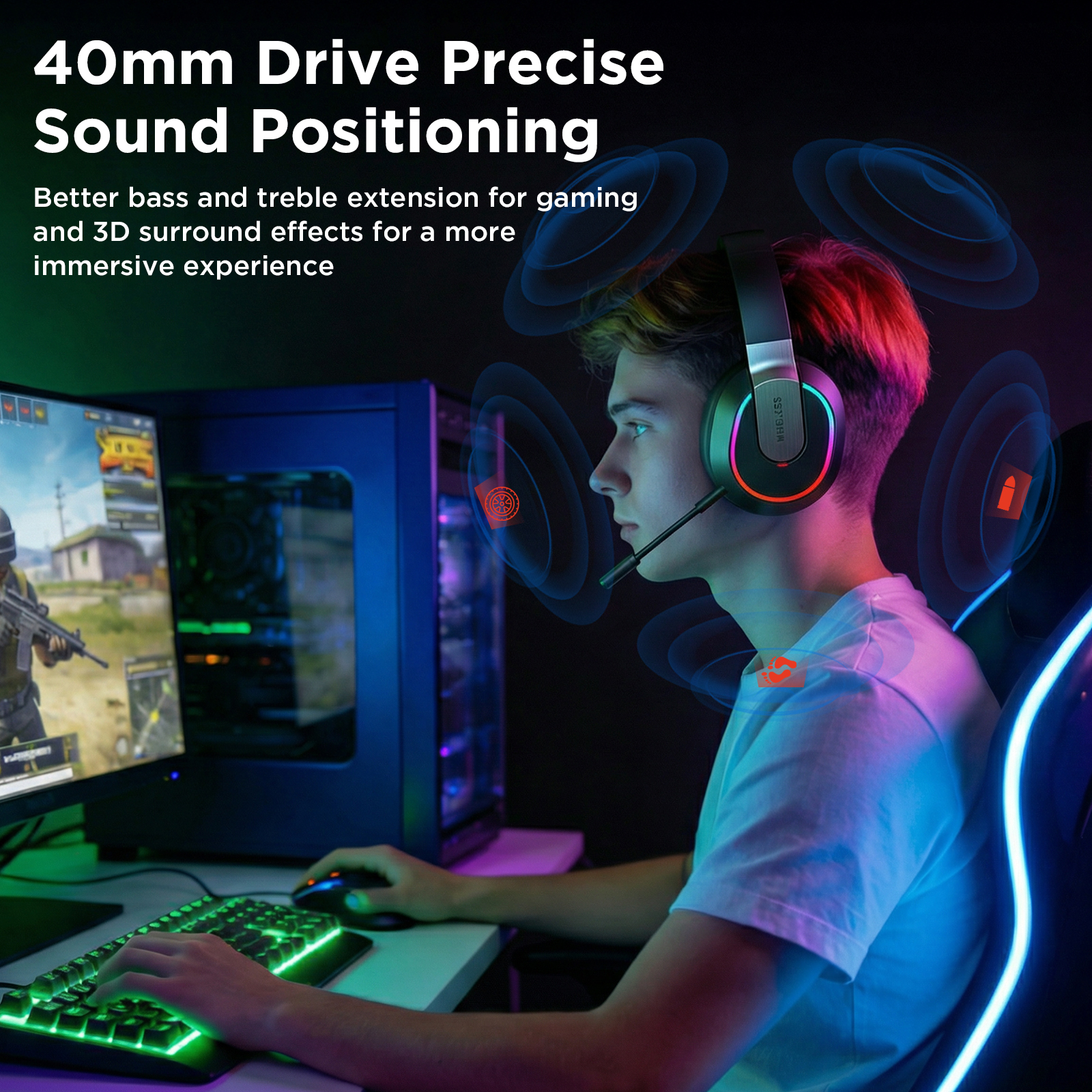 ETEPEHI 2.4GHz Wireless Gaming Headset for PS5/PS4/PC/Switch photo 4