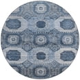 thumbnail image 3 of HomeRoots 626100 8 ft. Blue & Ivory Medallion Washable Transitional Indoor & Outdoor Round Area Rug, 3 of 9