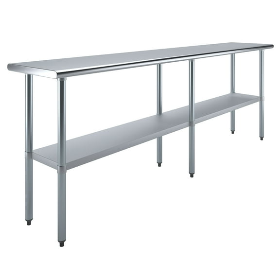 AmGood 18 in. x 96 in. Stainless Steel Table | Metal Utility Kitchen Prep Work Table | NSF