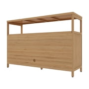 GDF Studio Bamboo Sideboard Storage Cabinet with 2 Doors and Open Shelves, Natural