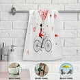 thumbnail image 5 of Dreamtimes Girl Red Heart Bike Bath Hand Towels 2 PCS, Ultra Soft and Highly Absorbent, Valentine Day Decorative Fingertip Face Towel for Home, Bathroom, Kitchen, 28.3"x14.4", 5 of 5