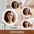 Wall Mounted Makeup Mirror 5X Magnification Double Sided Folding LED Bathroom Mirror with 3