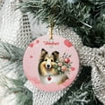 thumbnail image 3 of Happy Valentine's Day Shetland Sheepdog holding flowers Ceramic Round Ornament Sheltie Dog Lover Gifts Home Tree Decor - 03005, 3 of 5