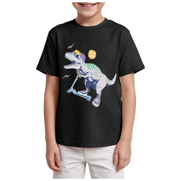 Gubotare Toddler Boy Shirts Sports T-Shirt Boys Girls Cartoon Short Sleeves Tee Clothes Casual Top Sizes 2-3T (Black,2-3 Years)