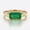 Rose Plated, variant on Solitaire Baguette Cut Emerald Signet Band Ring, Engagement Ring, May Birthstone Ring, Anniversary For Her Wife, Handmade Jewelry