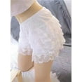 thumbnail image 3 of Rdhnmea Women’s Layered Ruffle Shorts Casual Elastic Waist Lace Bloomers, 3 of 9