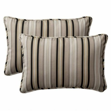 Pillow Perfect Inc. 386805 Getaway Stripe Black Rectangle ...